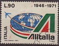 Italy 1971 Plane 90 L Multicolor Scott 1047. Italia 1971 1047. Subida por susofe